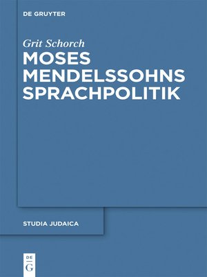 cover image of Moses Mendelssohns Sprachpolitik
